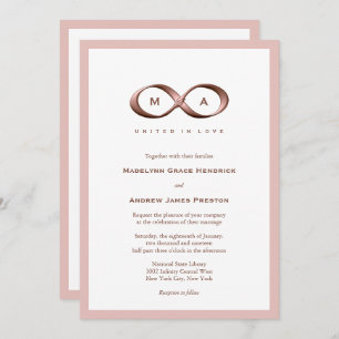 Rose Gold Infinity Hand Clasp Wedding Invitation