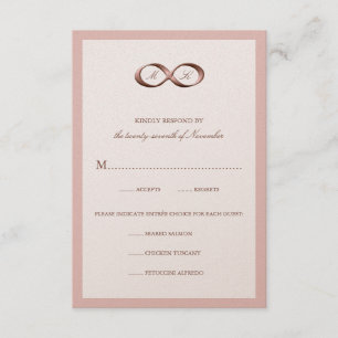 Rose Gold Infinity Hand Clasp Wedding RSVP Card