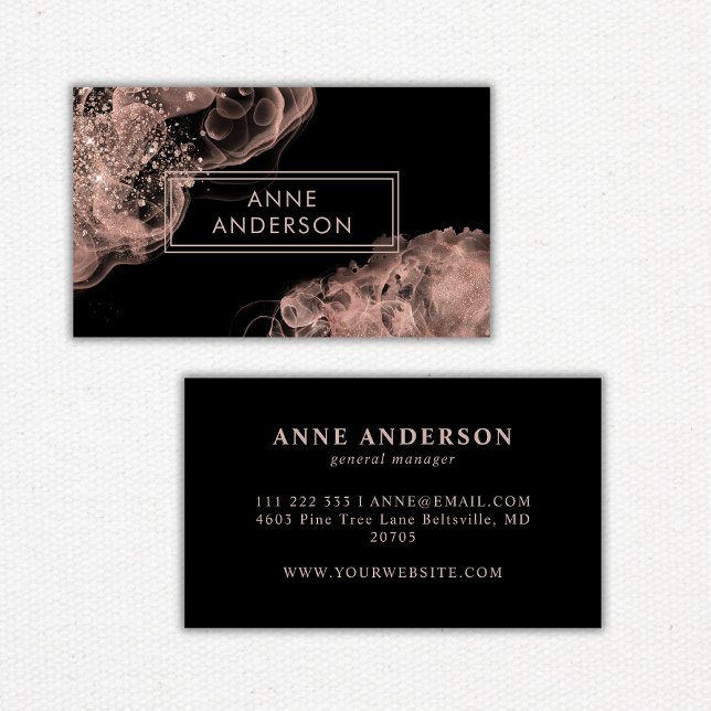 Rose Gold Ink Modern Elegant Professional  Business Card (Creator Uploaded)