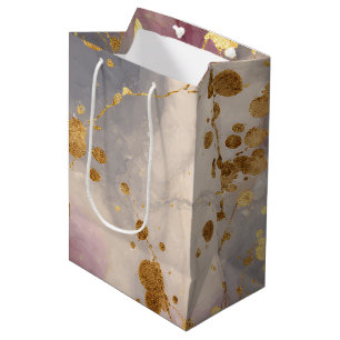 Rose Gold Ink Splash Background Medium Gift Bag