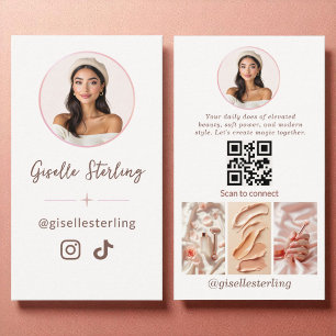 Rose Gold Instagram TikTok Modern Social Media Business Card