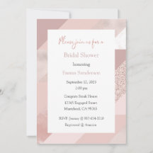 Rose Gold Invitation, Bridal, Baby, Birthday Party