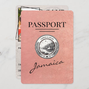 Rose Gold Jamaica Passport Save The Date