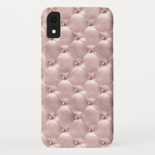 Rose Gold Jewel Bling Cushion Stitched Pillow iPhone XR Case