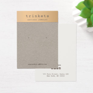 Rose Gold Kraft Earring Jewelry Display Card