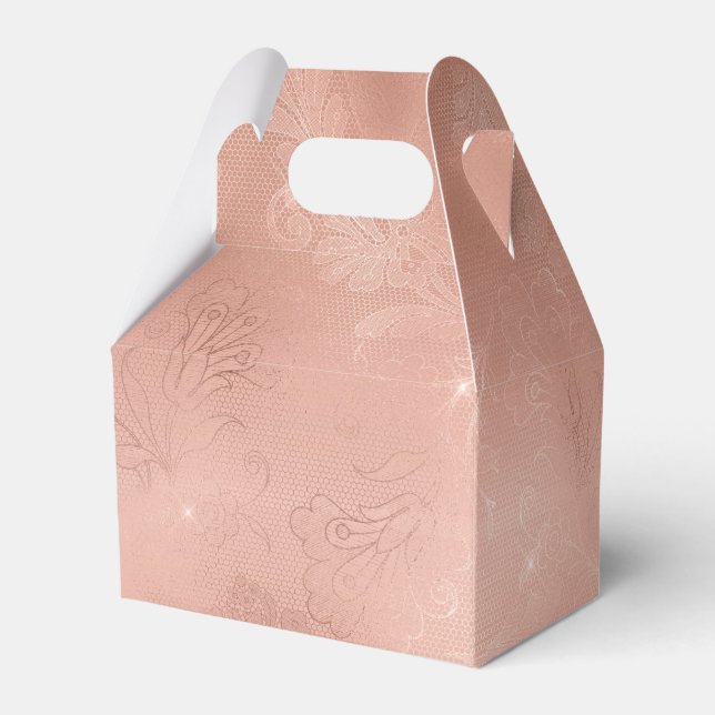 Rose Gold Lace Favour Box (Back Side)