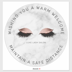 Rose Gold Lash Salon Distancing Floor Marker