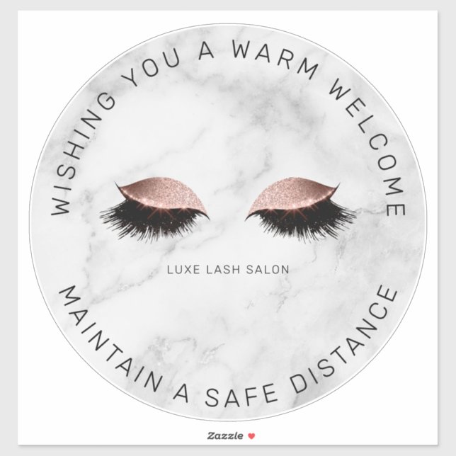 Rose Gold Lash Salon Distancing Floor Marker (Sheet)