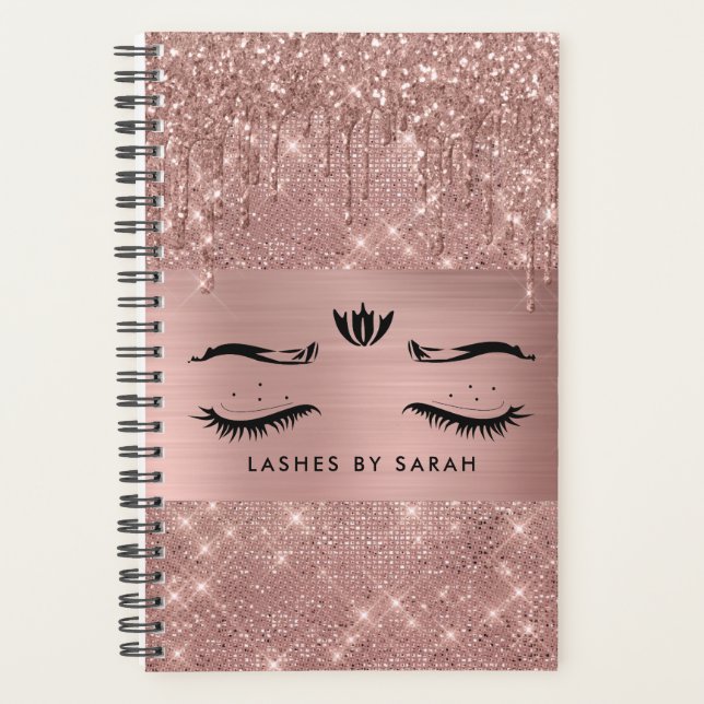 Rose Gold Lashes Appointment Book Planner (Front)