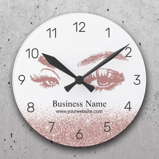 Rose Gold Lashes Makeup Artist Eyelash Salon Round Clock (Creator Uploaded)