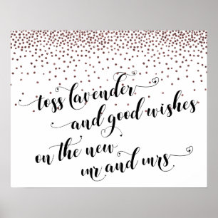 Rose Gold Lavender, Good Wishes New Mr & Mrs Sign