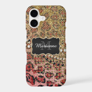 Rose Gold Leopard Animal Print Glitter Look Jewel