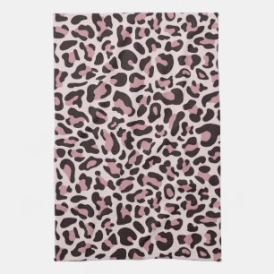 Rose Gold Leopard Print Retro Kitchen Towels Towel