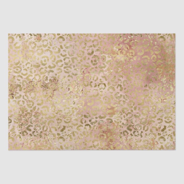Rose Gold Leopard Print Tissue Paper (Front)