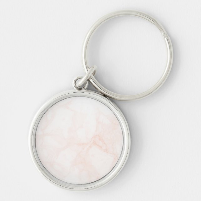 Rose Gold light pink marble texture Key Ring (Front)