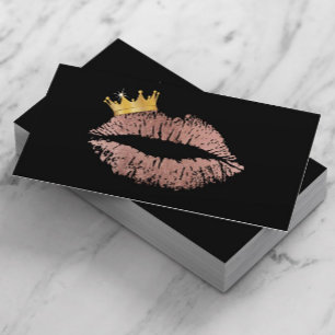 Rose Gold Lip Queen Makeup Artist Beauty Salon Business Card