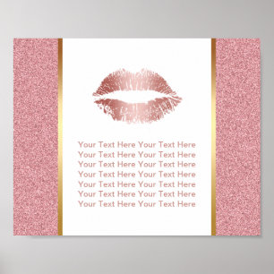 Rose Gold Lips Faux Glitter Vendor Event Poster
