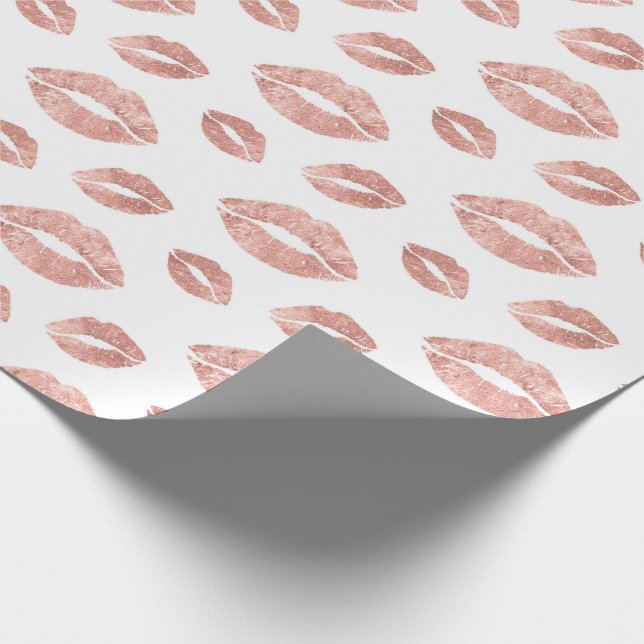 Rose Gold Lips Wrapping Paper Gift Wrap (Corner)