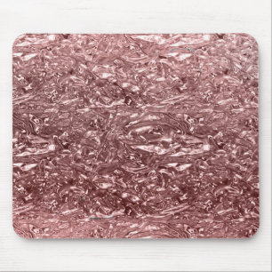 Rose Gold Liquid Chrome Metallic Chic Glam Mouse Pad