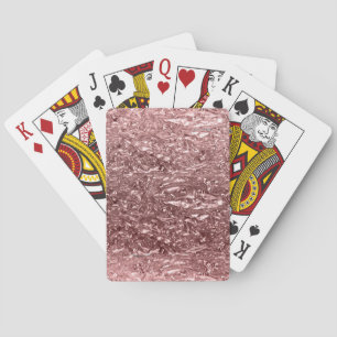 Rose Gold Liquid Chrome Metallic Chic Glam Playing Cards