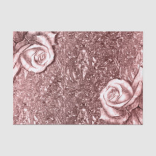 Rose Gold Liquid Chrome Metallic Floral Glam Party Tissue Paper
