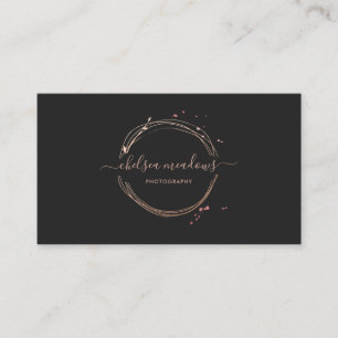 Rose Gold Logo Business Card