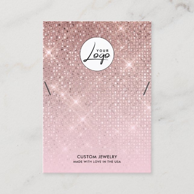 Rose Gold Logo Necklace Bracelet Display Card (Front)