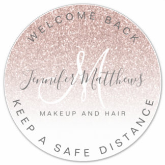 Rose Gold Logo Salon COVID Safety Social Distance