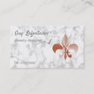 Rose gold look  fleur-de-lis business card