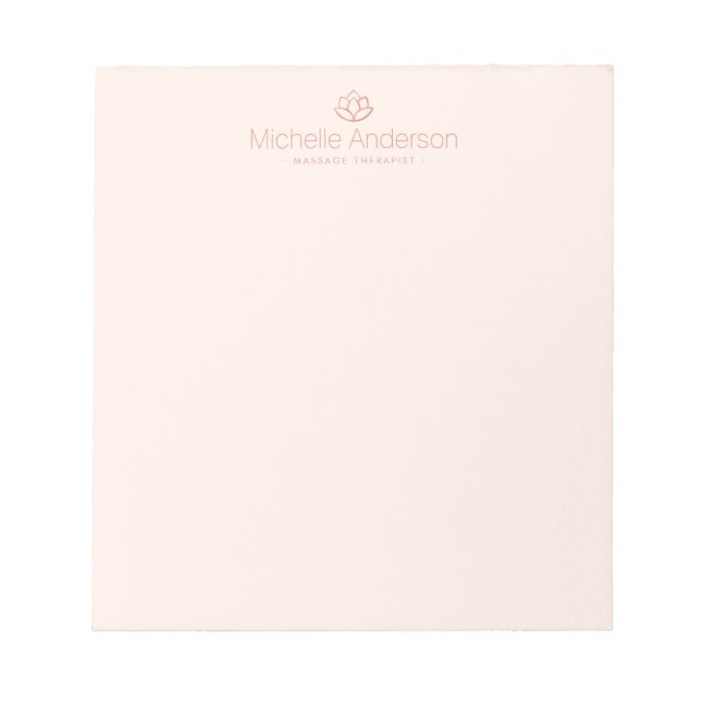 Rose gold lotus flower minimalist light blush pink notepad (Front)
