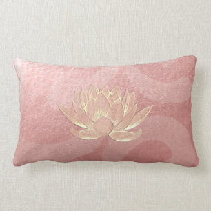 Rose Gold Lotus Yoga Studio Meditation Instructor Lumbar Cushion