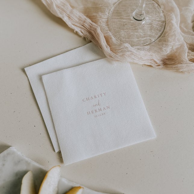 Rose Gold Love Fancy Script Wedding  Napkins (Creator Uploaded)