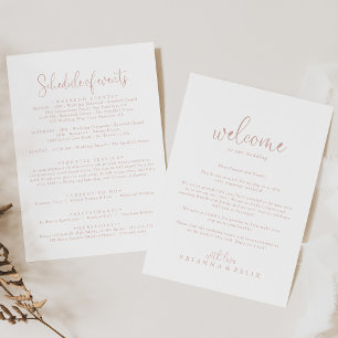 Rose Gold Love Fancy Script Wedding Welcome Letter