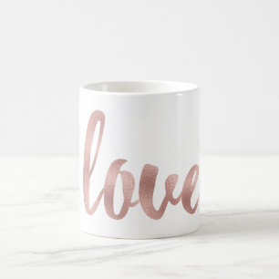 Rose gold love mug, foil font coffee mug