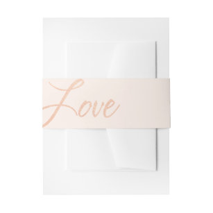 Rose Gold Love Wedding Invitation Belly Band