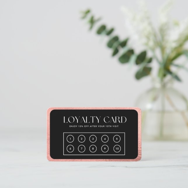 Rose Gold Loyalty Card (Standing Front)