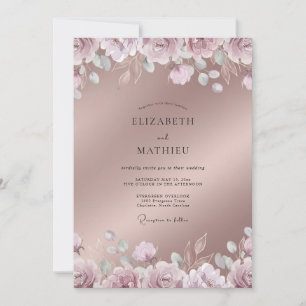 Rose Gold Lustrous Spring Wedding Invitation