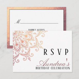 Rose Gold Mandala Celebration RSVP Card