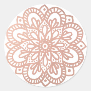 Rose Gold Mandala Flower Sticker