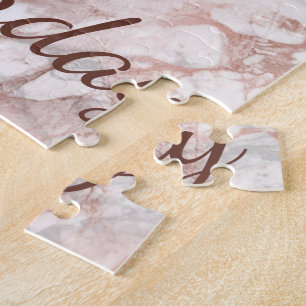 Rose Gold Marble 21st Birthday 8" x 10" Jigsaw Puzzle