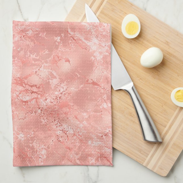 Rose Gold Marble 4 Tea Towel (Quarter Fold)