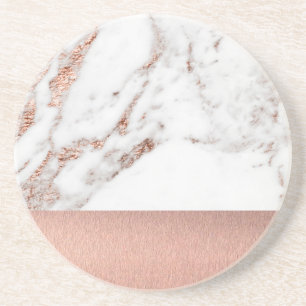 Rose gold marble and foil coaster