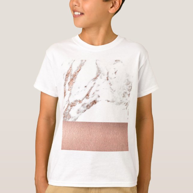 Rose gold marble and foil T-Shirt (Front)