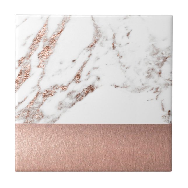 Rose gold marble and foil tile (Front)