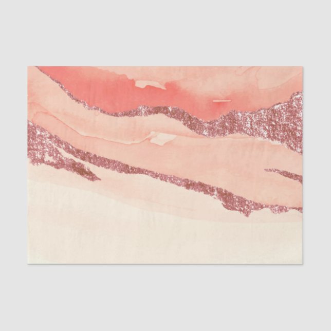Rose Gold Marble and Glitter Tissue Paper (Front)