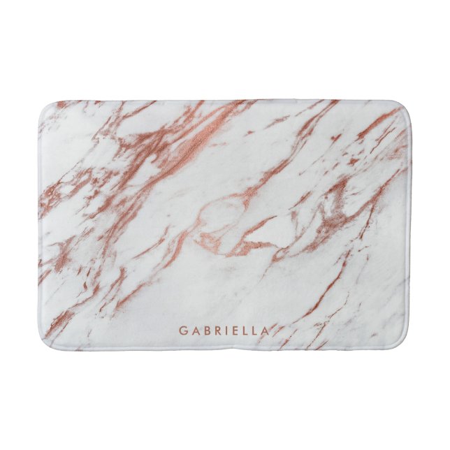 Rose Gold Marble Bath Mat (Front)