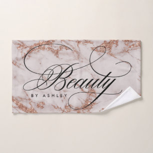 Rose Gold Marble Beauty Hand Towel
