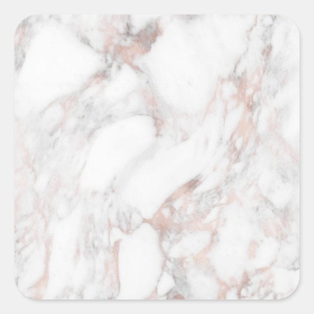 Rose Gold Marble Blank Custom Elegant Template Square Sticker (Front)
