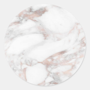 Rose Gold Marble Blank Modern Elegant Template Classic Round Sticker