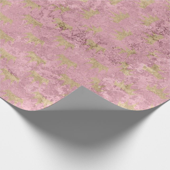 Rose Gold Marble Blush Pink Shimmer Elegant Molten Wrapping Paper (Corner)